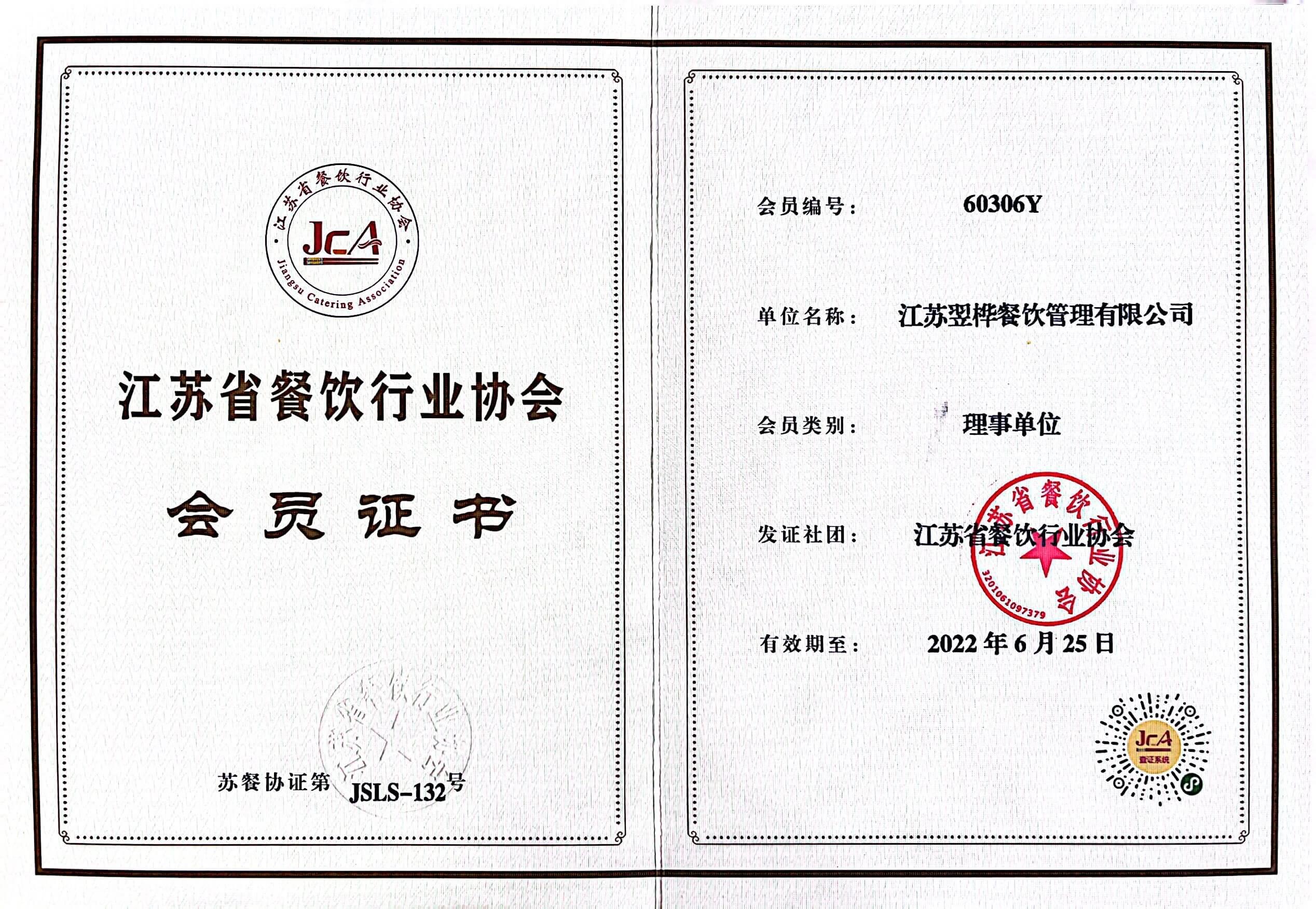 江蘇省餐飲行業(yè)會(huì )員